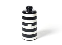 Happy Everything Black Stripe Mini Canister
