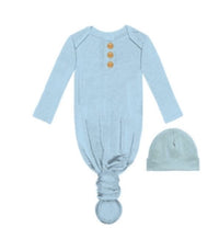 CARNATION INFANT BLUE GOWN & BEANIE SET