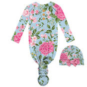 CARNATION  FLORAL GOWN & BEANIE SET
