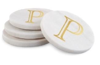 Gold Initial Coasters