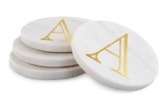 Gold Initial Coasters
