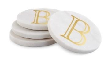 Gold Initial Coasters