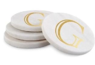 Gold Initial Coasters