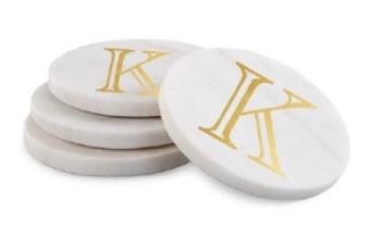 Gold Initial Coasters