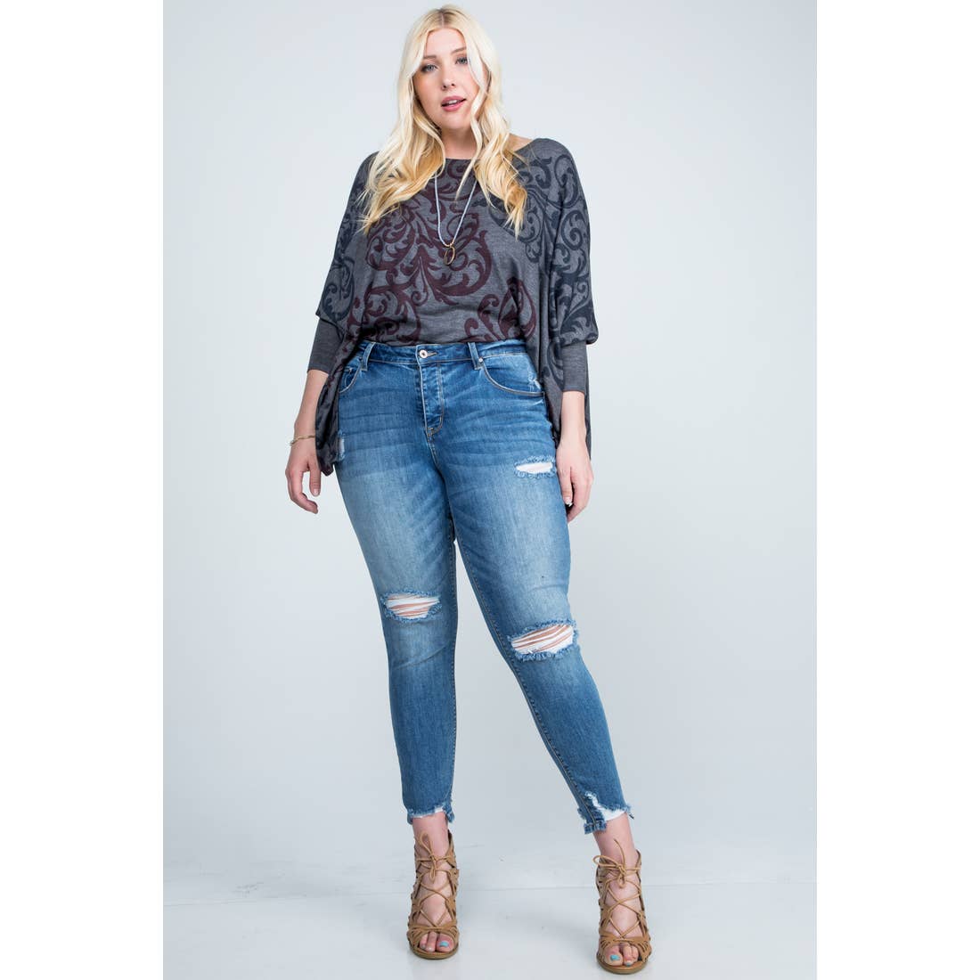 Distressed Jeans-Curvy