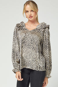 Satin Leopard Print Top