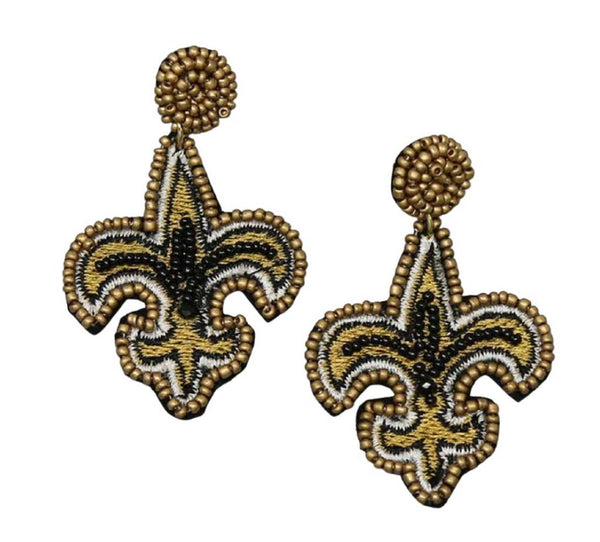 Fleur De Lis Seed Bead Post Earrings