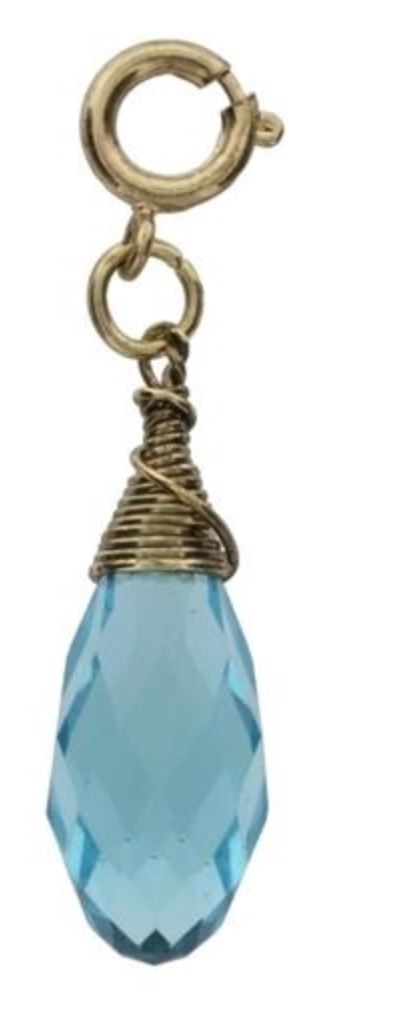 GOLD AQUA BIRTHSTONE CHARM