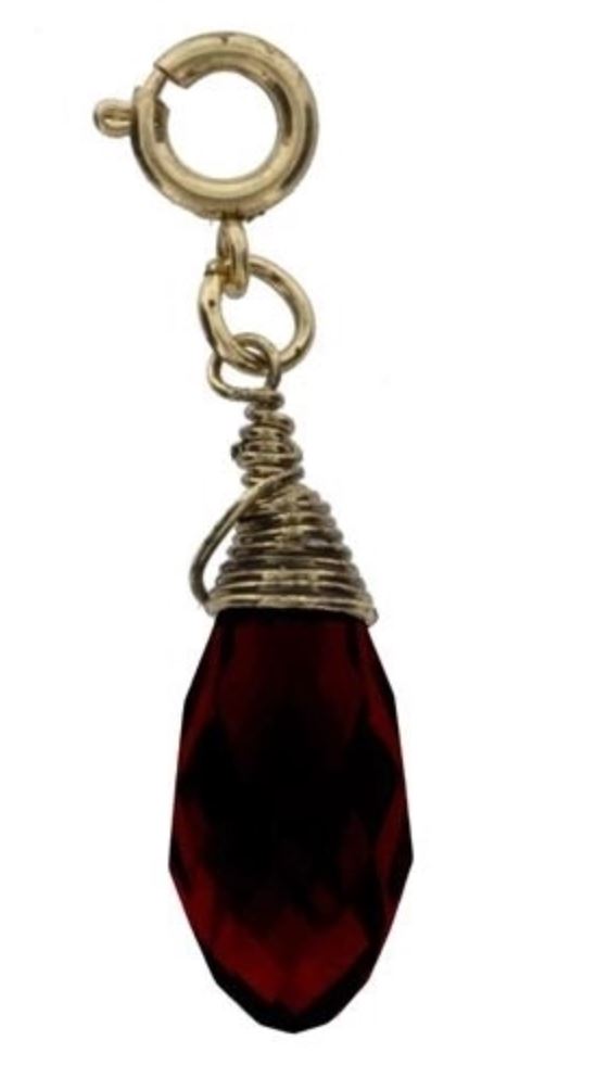 GOLD GARNET BIRTHSTONE CHARM