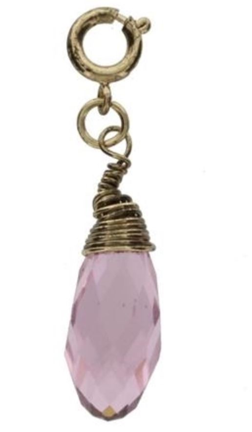 GOLD ROSE BIRTHSTONE CHARM