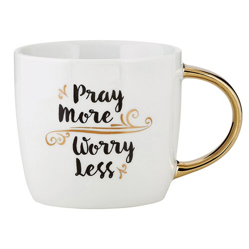 Gold Handle Mug - Pray More, Worry Less