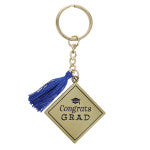 Hope and a Future Navy Metal Graduation Keyring with Tassel in Gift Tin - Jeremiah 29:11