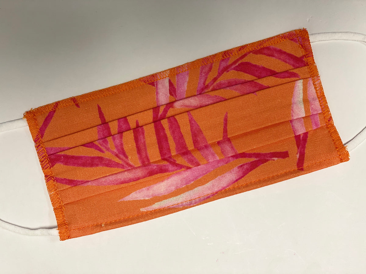Face Mask- Pink  & Orange Floral