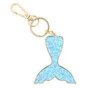 BLUE CONFETTI MERMAID TAIL KEYCHAIN