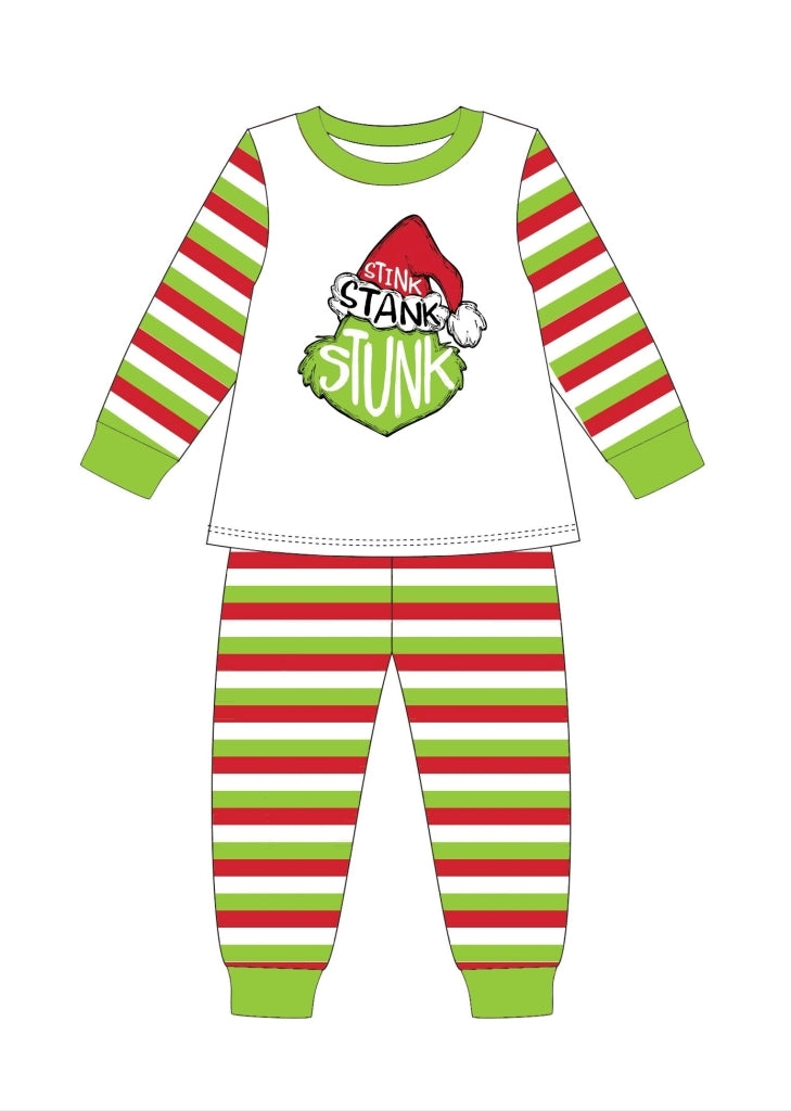 KIDS STINK STANK STUNK MULTI STRIPE JAMMIE SET