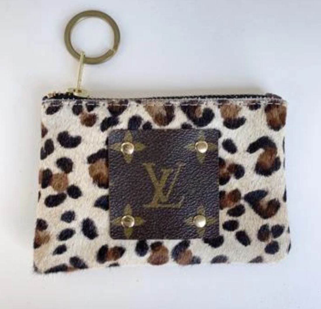 Louis Vuitton Repurposed Leopard Coin Purse & Key Ring