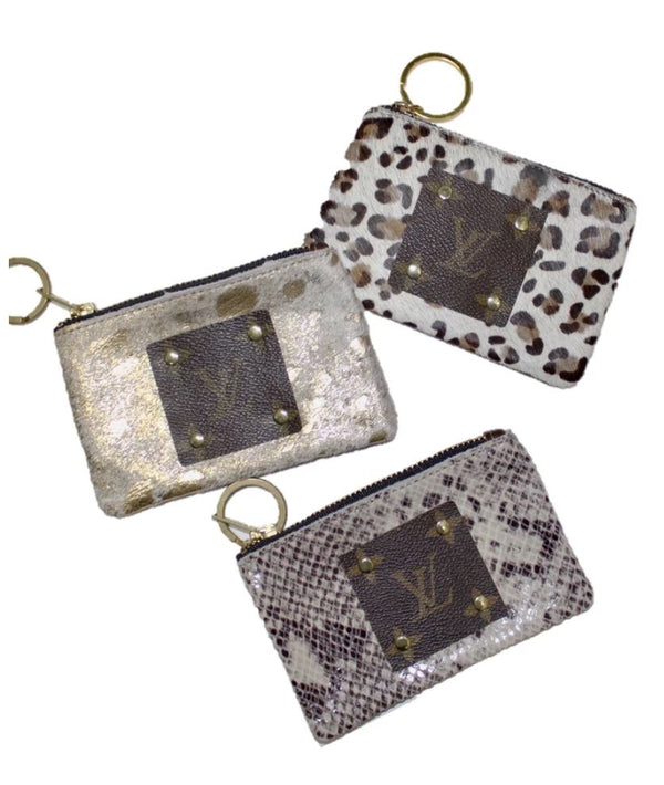 Louis Vuitton Repurposed Leopard Coin Purse & Key Ring