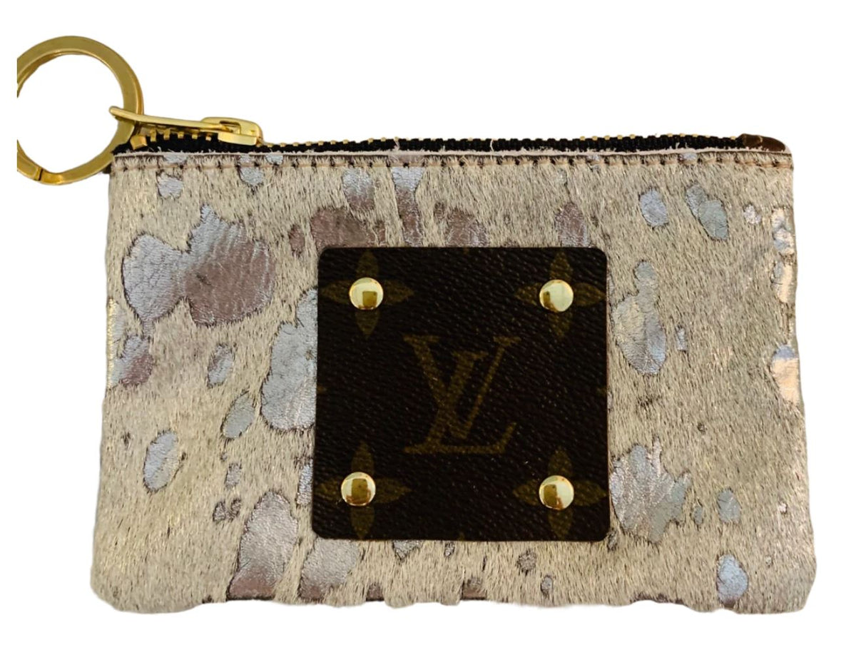 Louis Vuitton Repurposed Silver Coin Purse & Key Ring