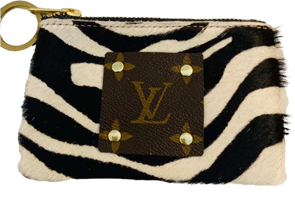Louis Vuitton Repurposed Zebra Coin Purse & Key Ring