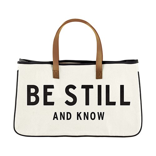 Large Canvas Tote - Be Still And Know