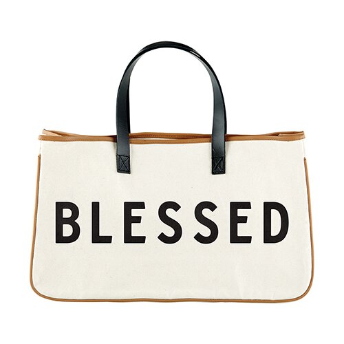 Large Canvas Tote - Blessed