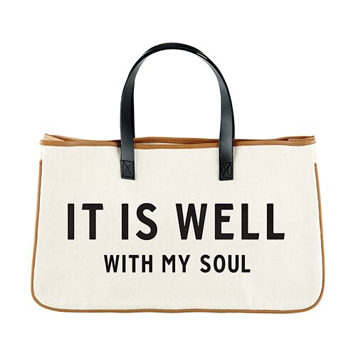 Large Canvas Tote - It Is Well