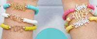 "Happy" Clay Bead Bracelets