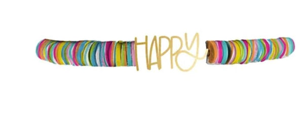 "Happy" Clay Bead Bracelets