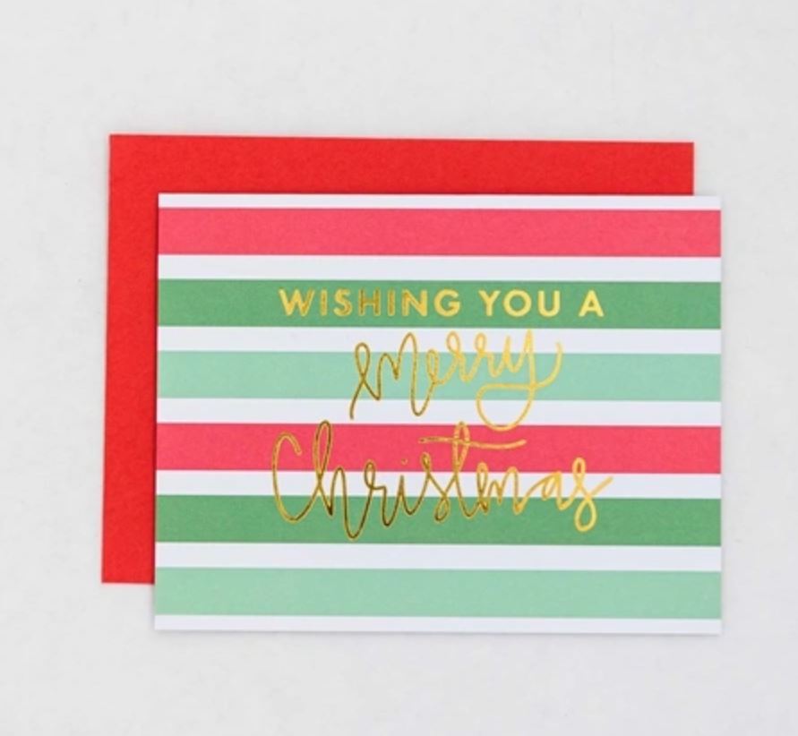 Merry Christmas Stripes Greeting Card