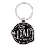 My Dad My Hero Black Metal Keyring in Gift Tin
