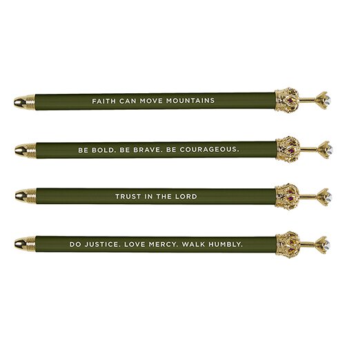 Rhinestone Crown Pen - Green