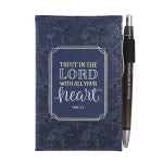 Trust in the Lord Faux Leather Notepad and Pen Set - Proverbs 3:5