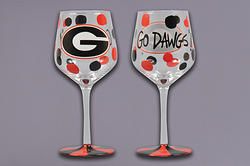 Game Day- UGA Wine Glass