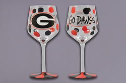 Game Day- UGA Wine Glass