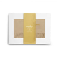 WRAPPED UP IN LOVE BOXED SCARF | CAMEL