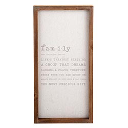 Wall Décor - Framed Plaque - Family