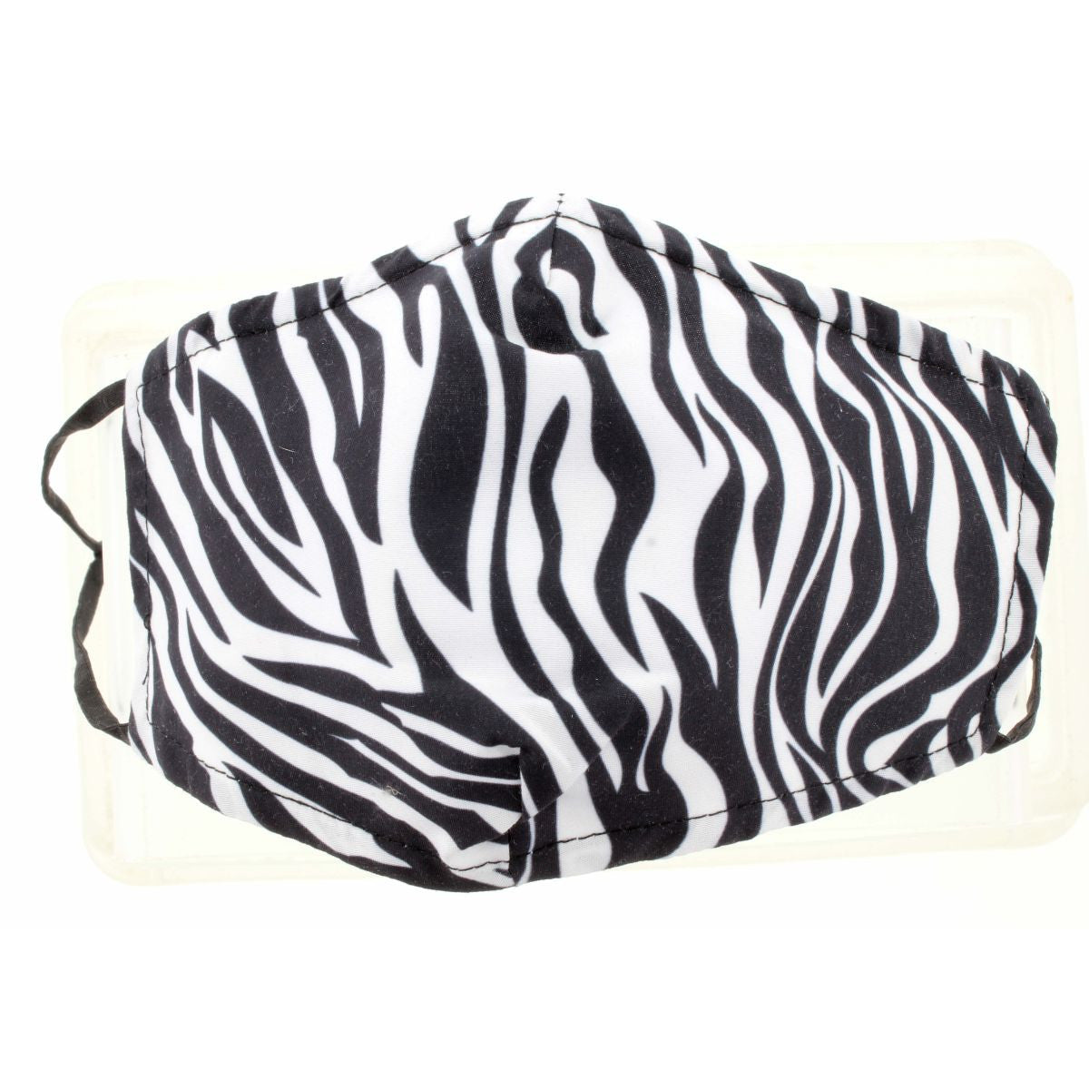 ZEBRA PRINT FACE MASK, ADJUSTABLE ELASTIC EAR STRAPS