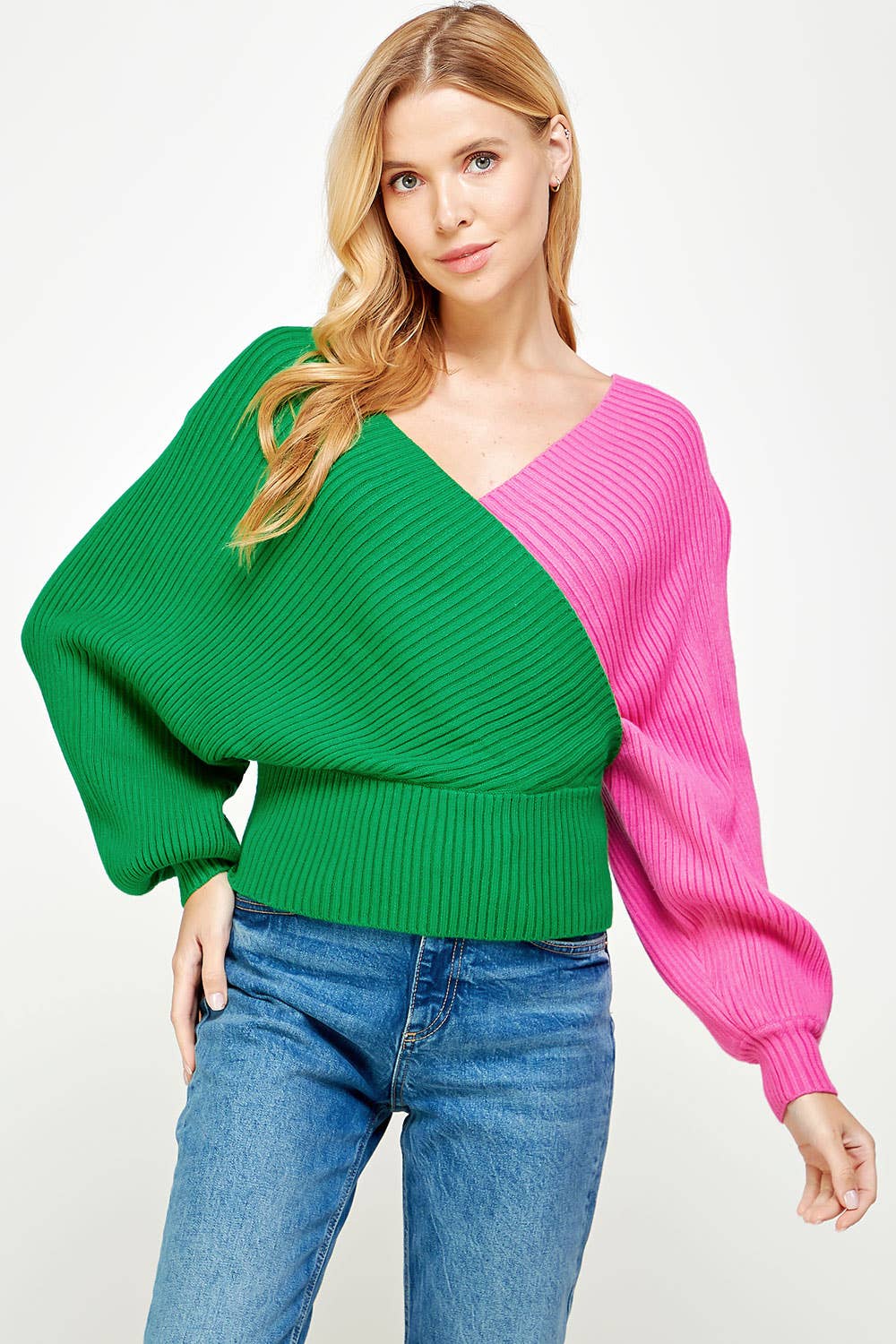 Kylie  Color Block Wrap Sweater