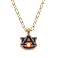 Auburn Tigers Enamel Pendant Necklace in Navy/Burnt Orange GAME DAY