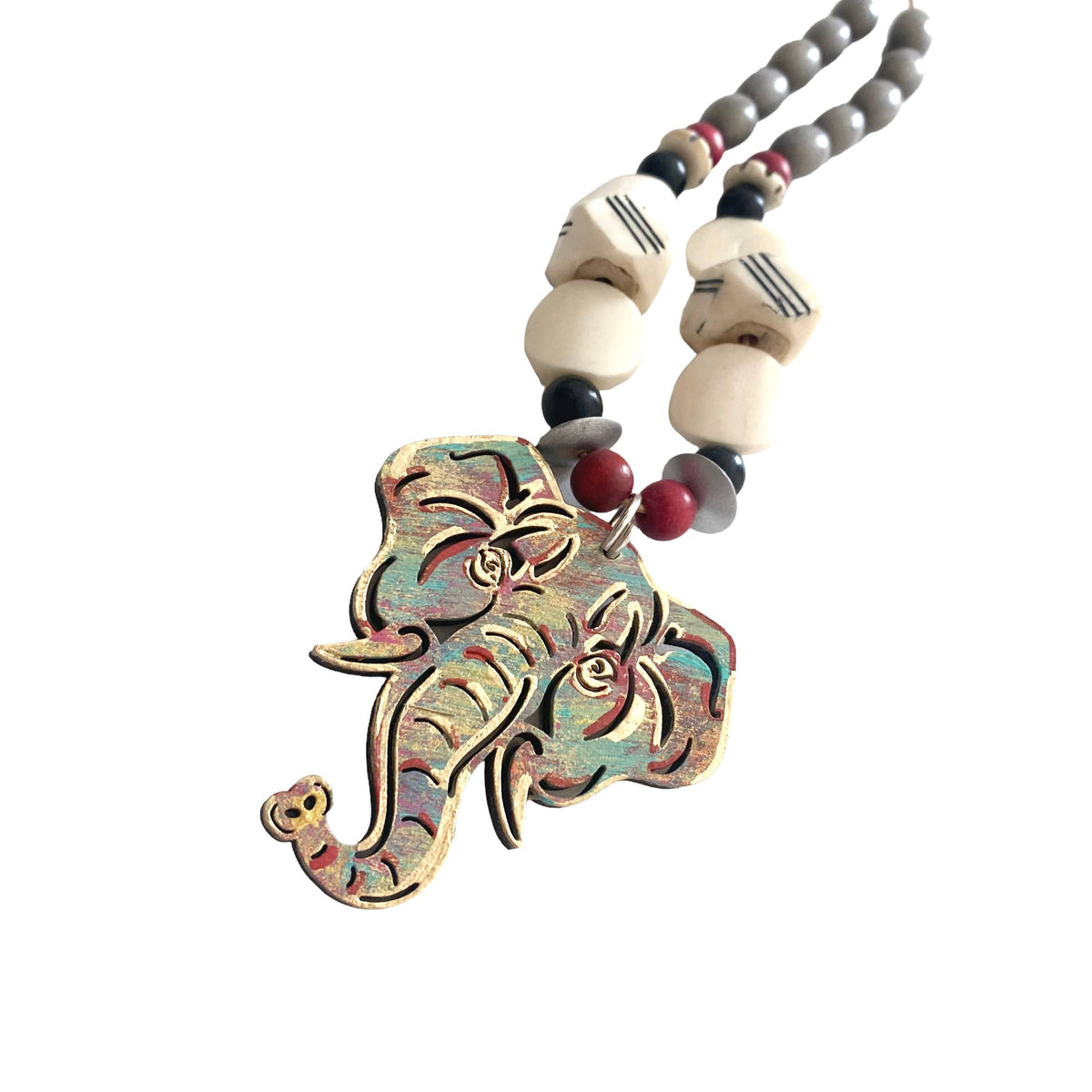 Big Al Elephant Graffiti Thin Strap Necklace