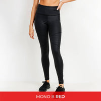 Mono B RED - Highwaist Foil Moto Leggings