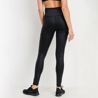 Mono B RED - Highwaist Foil Moto Leggings