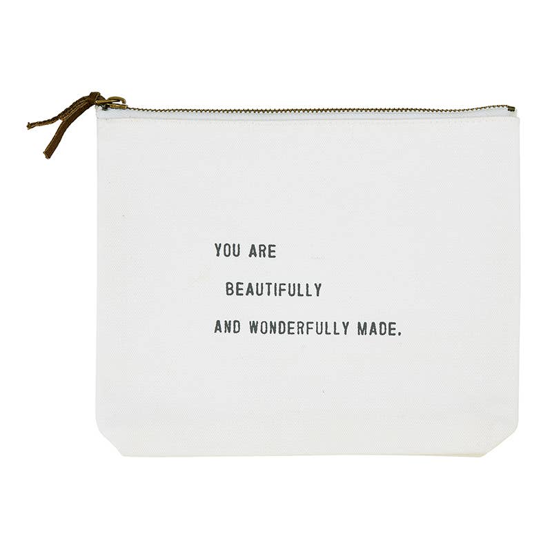Face to Face Canvas Zip Pouch - Beautifully And Wonderfully