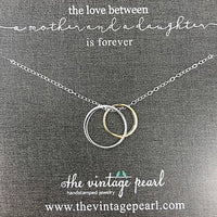 A Mother and a Daughter Necklace (sterling silver & gold)