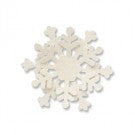 3-D White Glittered Snowflake Magnet
