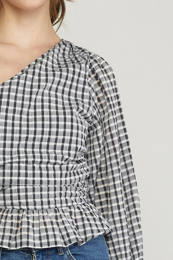 Grace Gingham One Shoulder Top