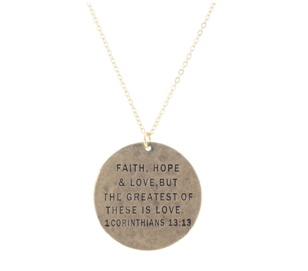 " FAITH, HOPE & LOVE" Gold Necklace