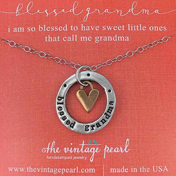 Blessed Grandma Washer With Heart Necklace