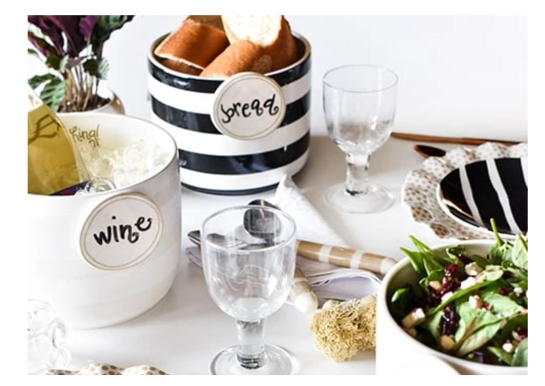 Happy Everything Stripe Mini Bowl (Black or White)