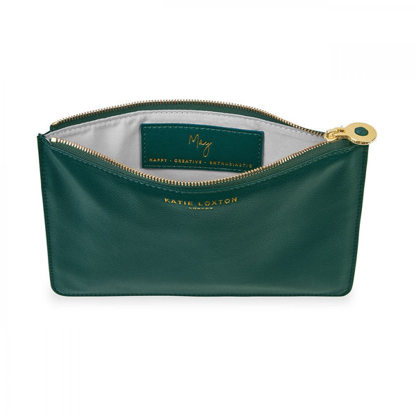 BIRTHSTONE POUCHES  MAY GREEN AGATE | DARK GREEN